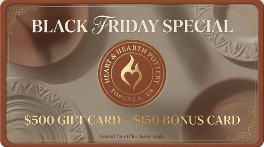 $500 Heart & Hearth Pottery Gift Card (+$150 Bonus Studio Credit) Black Friday Limited Edition